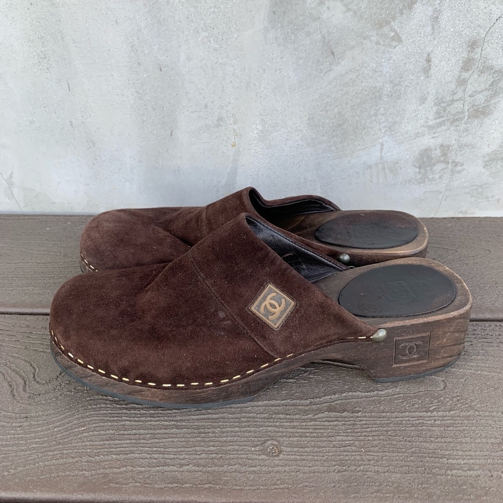 Suede Chanel Clogs